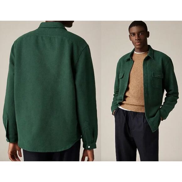 J.Crew | NWT Heavyweight chamois workshirt in Hunting Green | Sz L - Picture 1 of 10